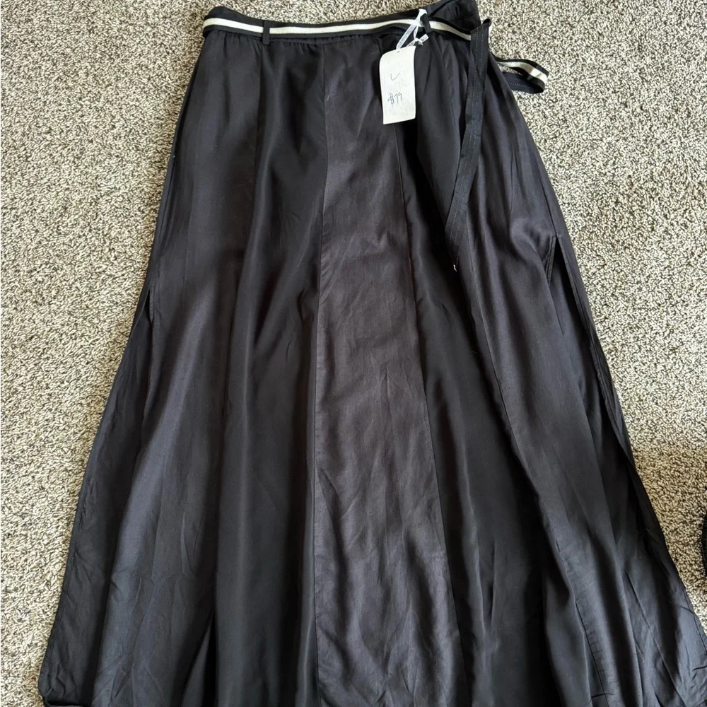 Miilla Clothing Black Maxi Skirt with Flowing Panels